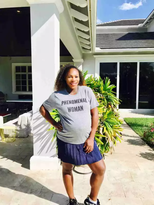 Tennis Star, Serena Williams Glows As She Shows Off Her Baby Bump